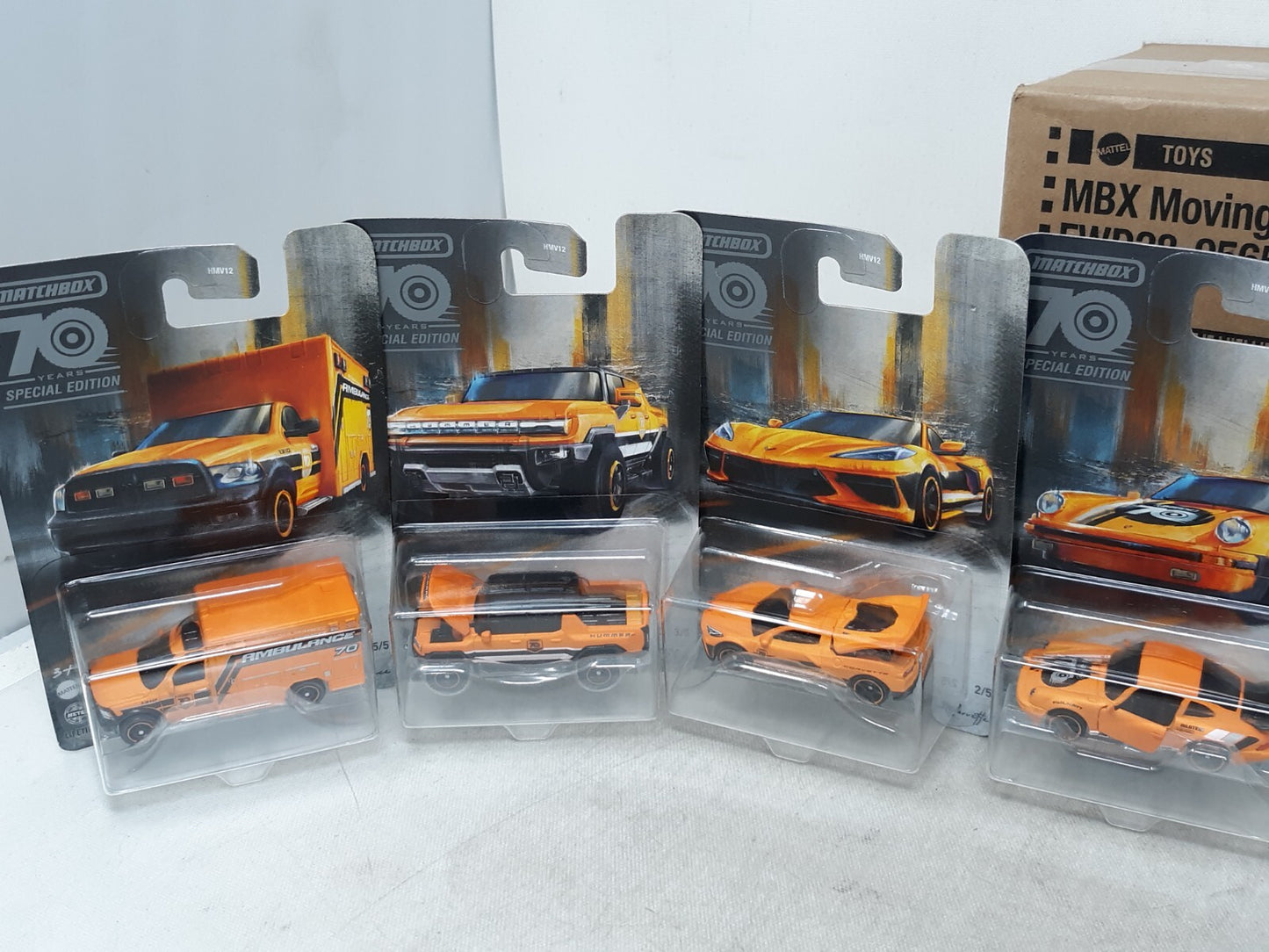 Matchbox 70 Years Special Edition Orange Moving Parts Set of 8
