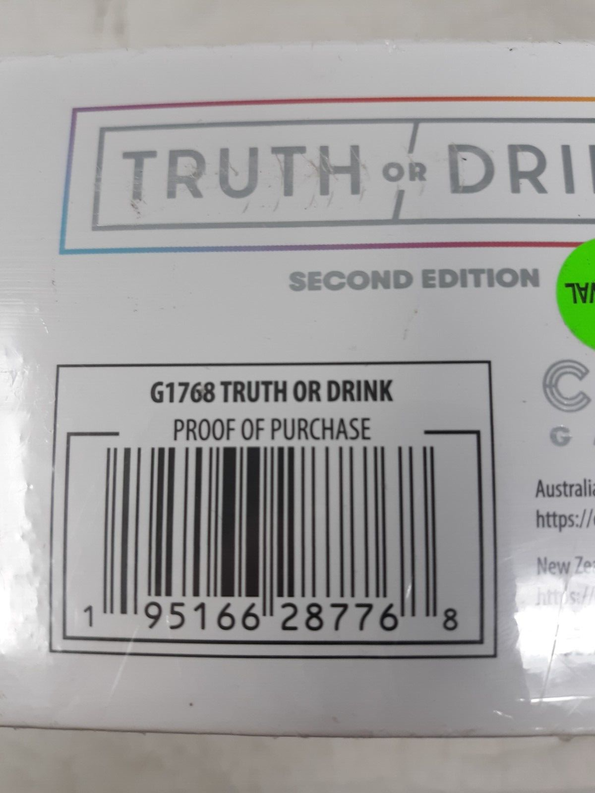 Truth or Drink Card Game 21+ Party Game Second Edition