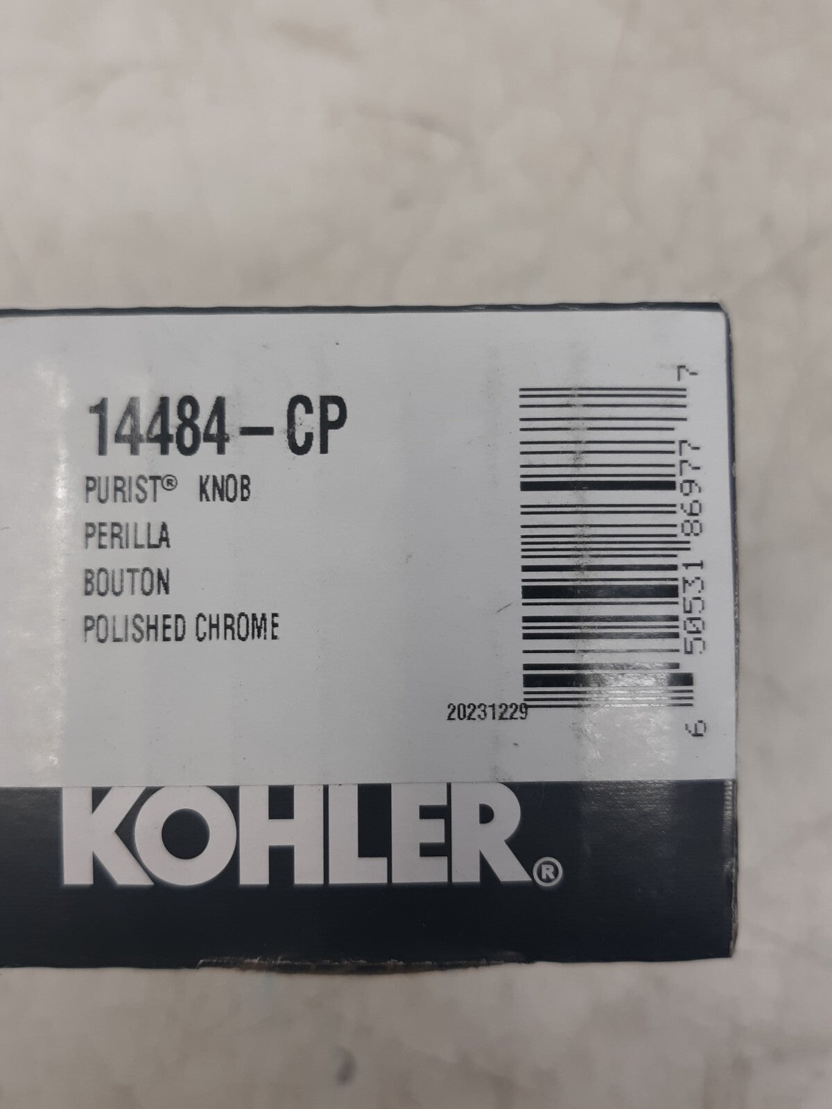 Kohler 14484-CP Purist Knob - Polished Chrome Handle Replacement