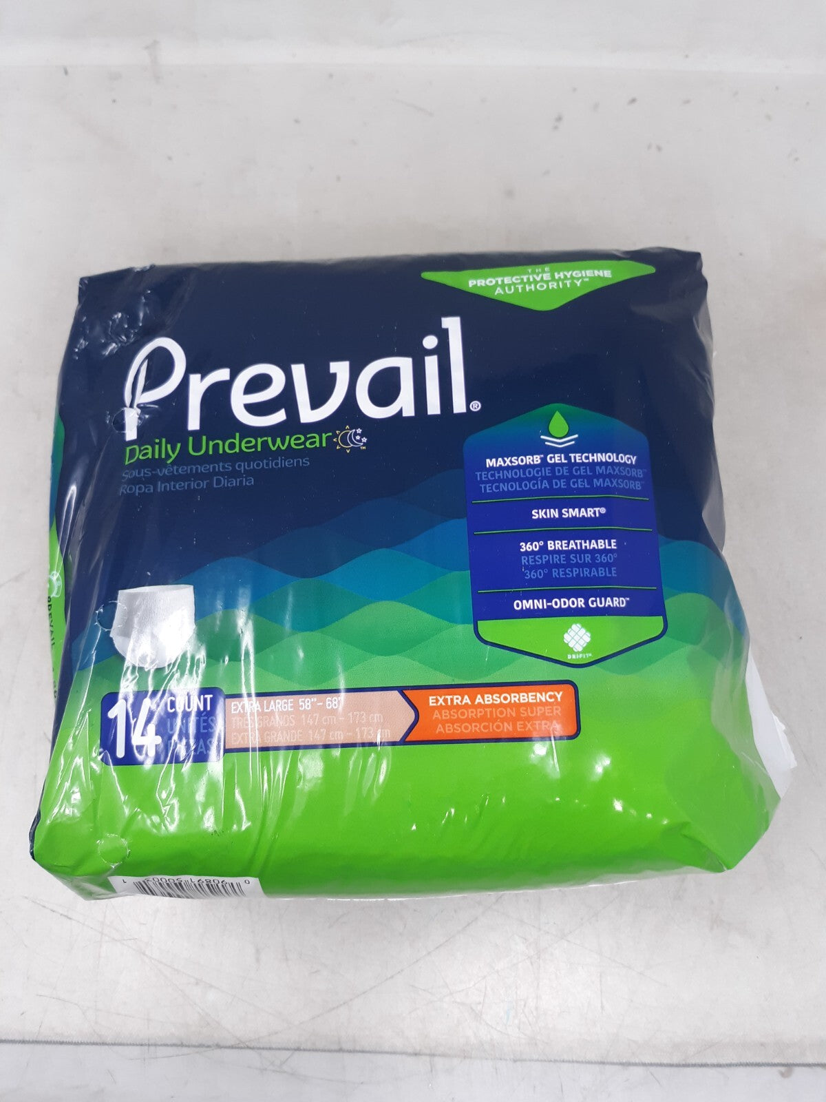 Prevail XL/58"-68" Daily Extra Absorbency Underwear, 14 count PV-514