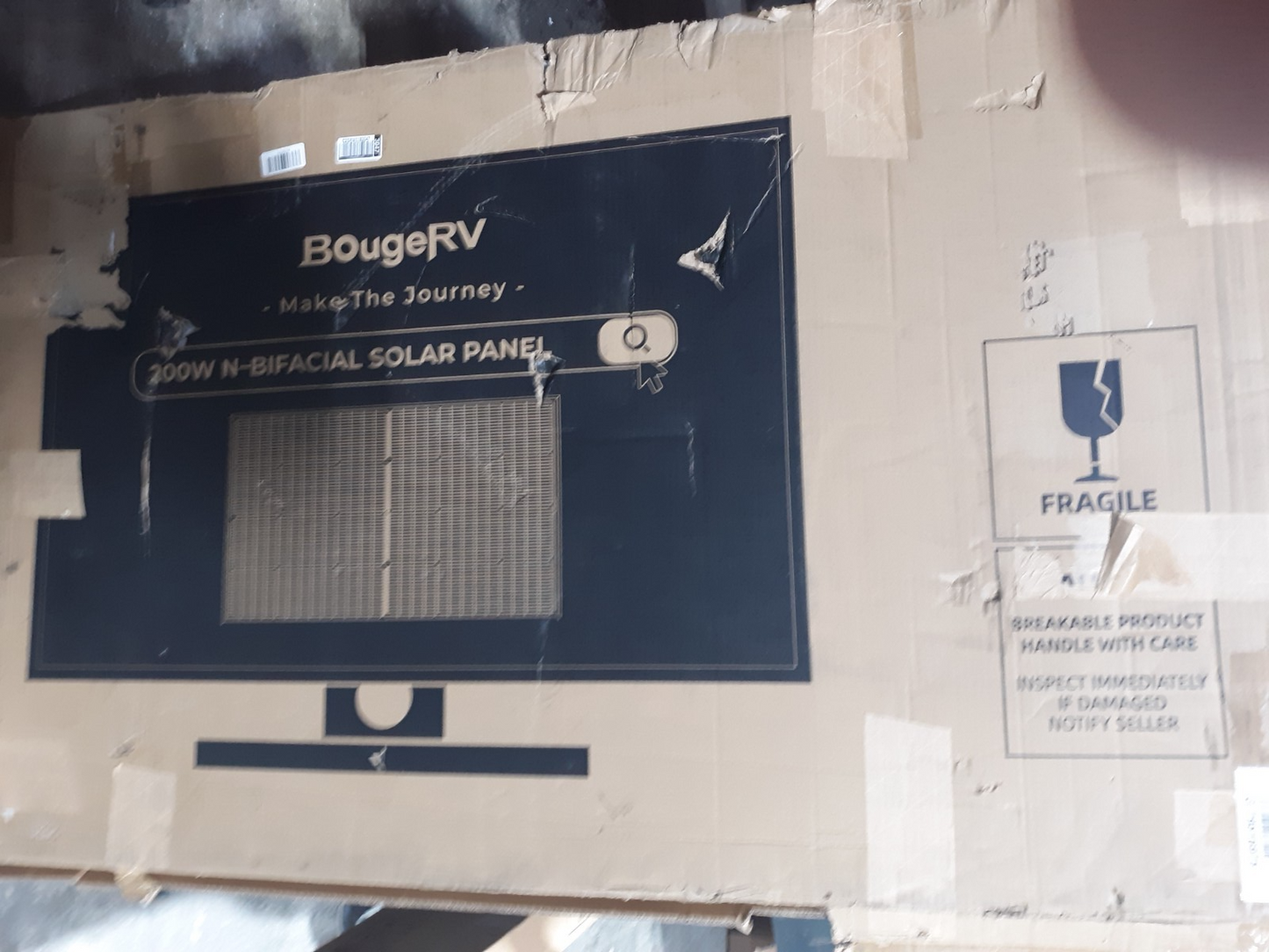 BougeRV 200W N-Bifacial Solar Panel Monocrystalline Dual-Sided Glass for RV