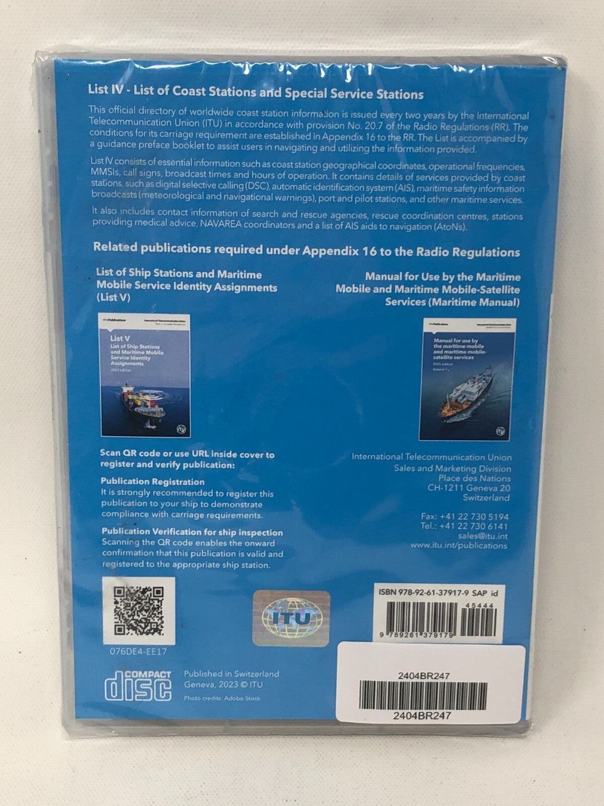 ITU Publications List IV of Coast Stations, 2023 Edition ~ Official Compact Disc