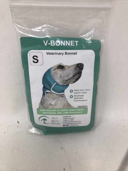 Vet Med Wear Dog BONNET SMALL Protective  Veterinary 100% Cotton Post Surgery Gr