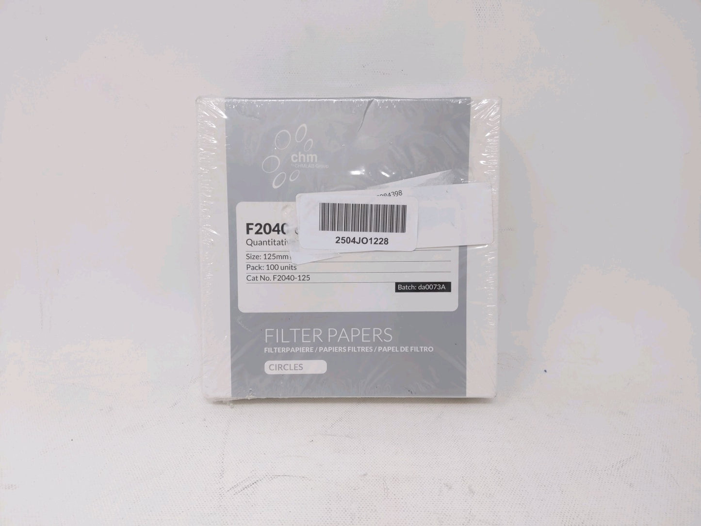 Chm LAB F2040 -125 Filter Papers Quantitative Ashless, 100 Units/Pack 125mm