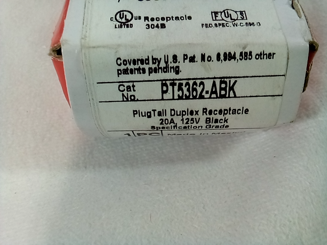 Legrand pass and Seymour plugtall duplex receptacle, 20a, 125v - PT5362-ABK