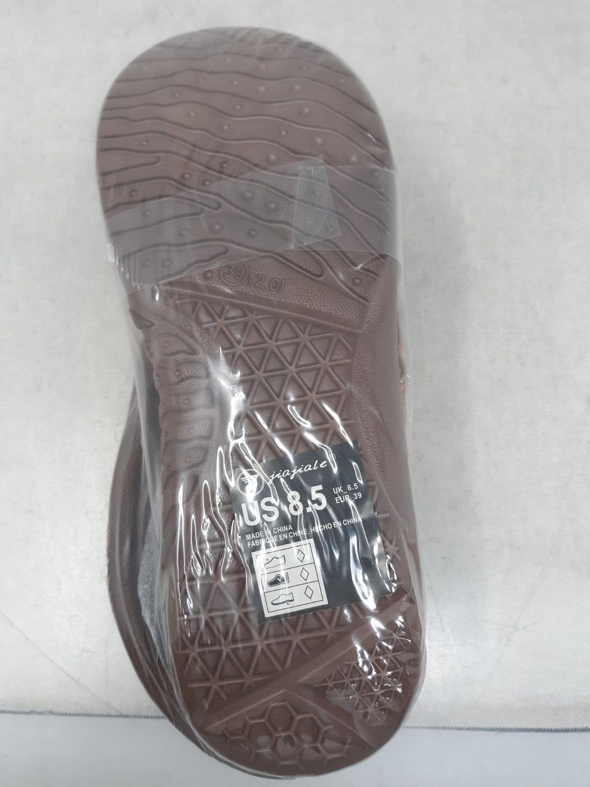 Jiajiale Women's Orthotic Arch Support Flip Flop Sandals Khaki Brown Size 8.5