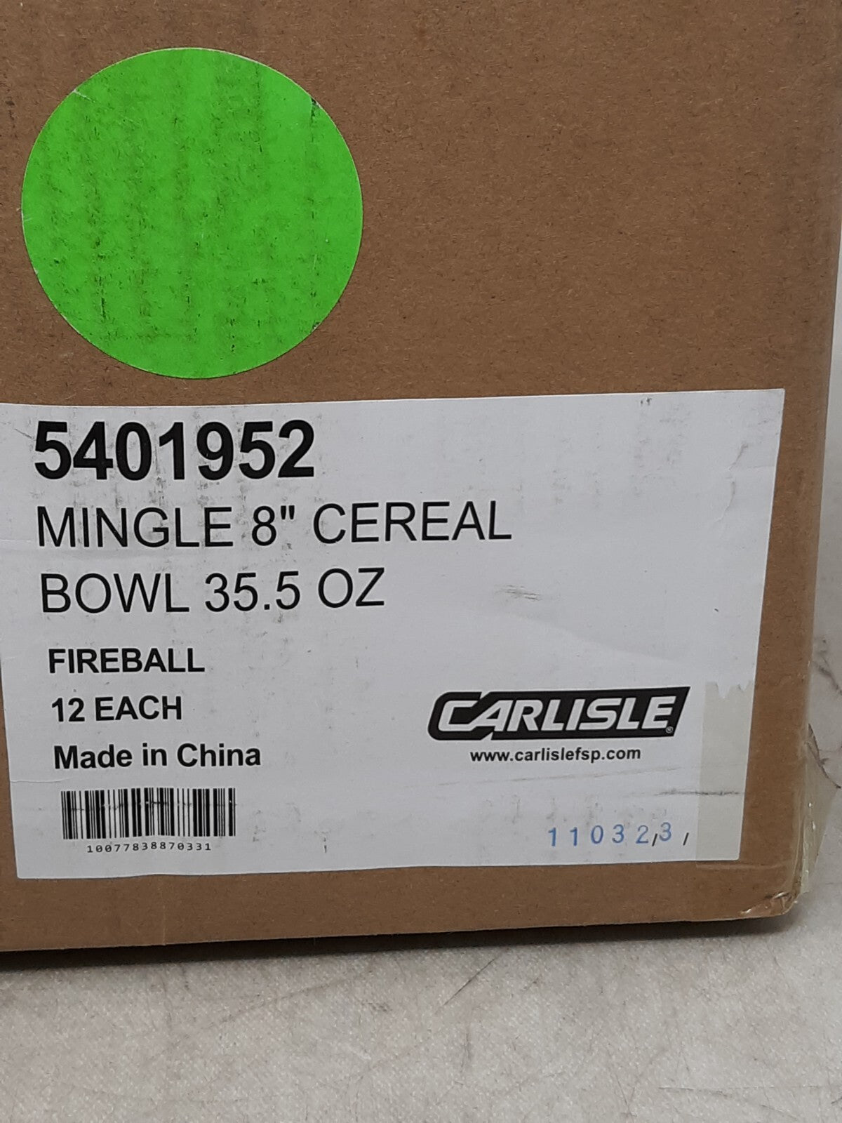 Case of 12 Carlise Mingle Reusable 8" Cereal Bowl with Pottery Style Fireball