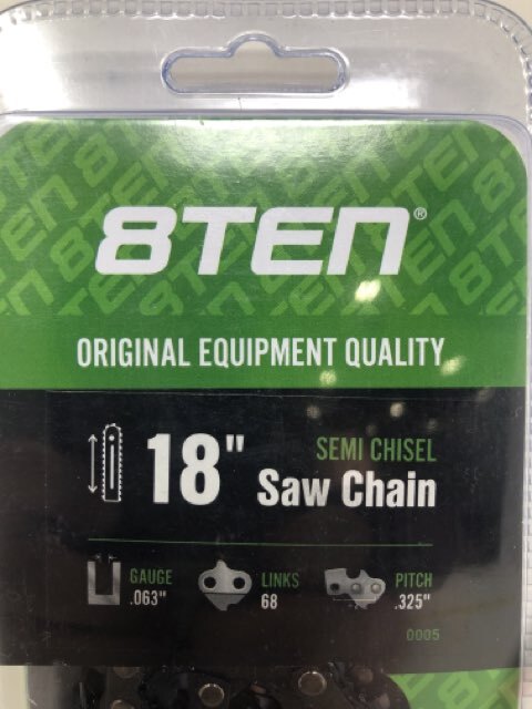 8TEN Chainsaw Chain 18 Inch .325 Pitch for Husqvarna Stihl MS210 810-CCC2227H