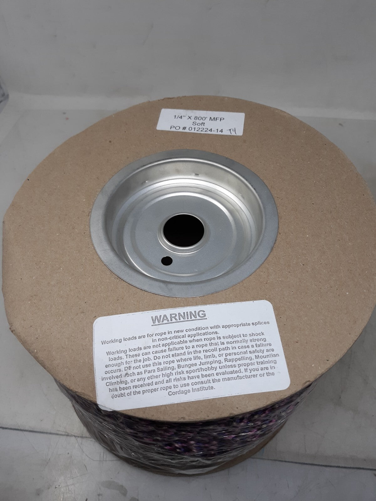 1/4 " x 800 ft. MFP Soft Utility Rope Spool, Braided - Purple. White, Pink.