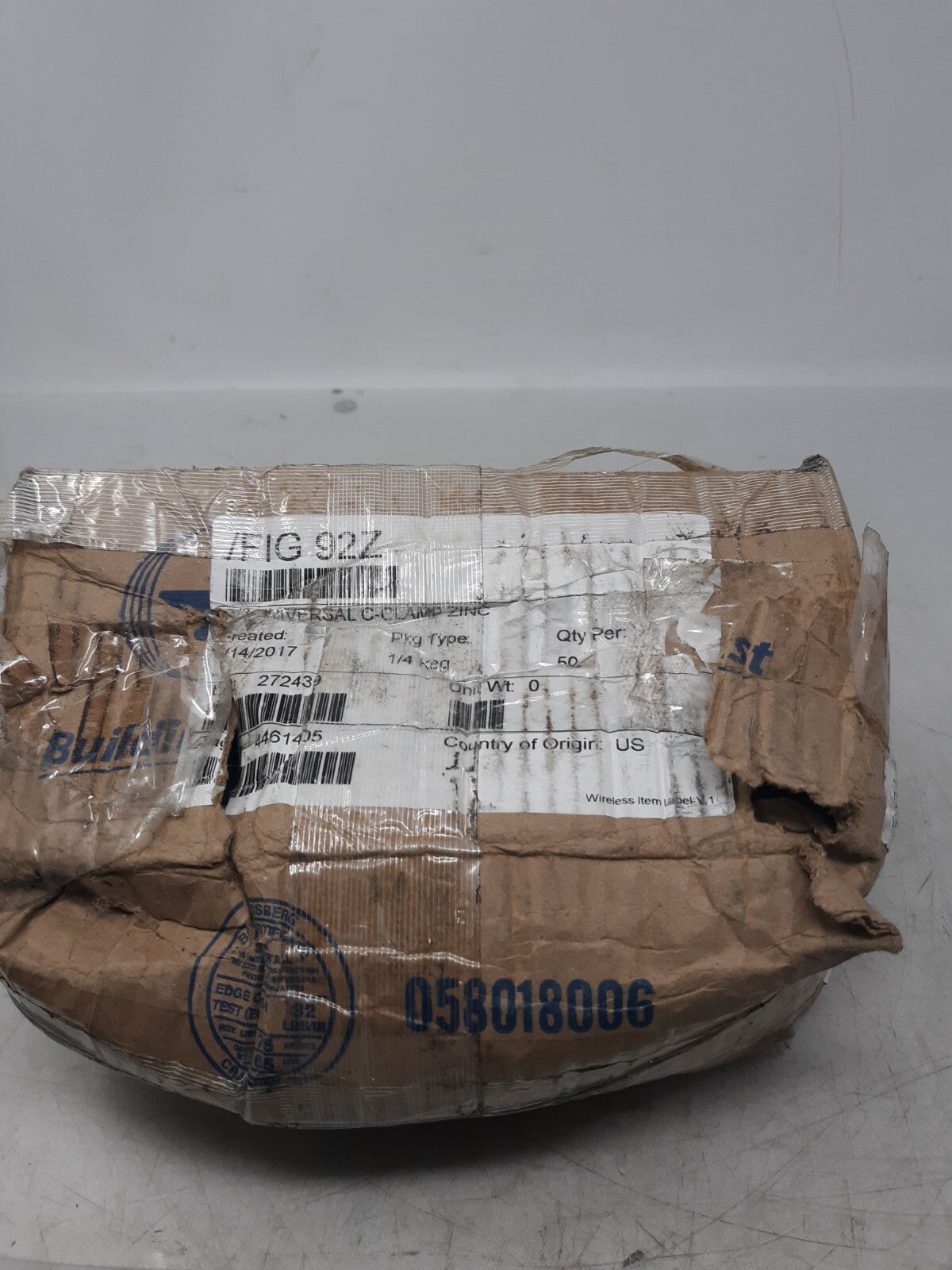 Lot of 50 B-Line FIG 92Z Universal C-Clamp 3/8"-24 Zinc Plated Steel