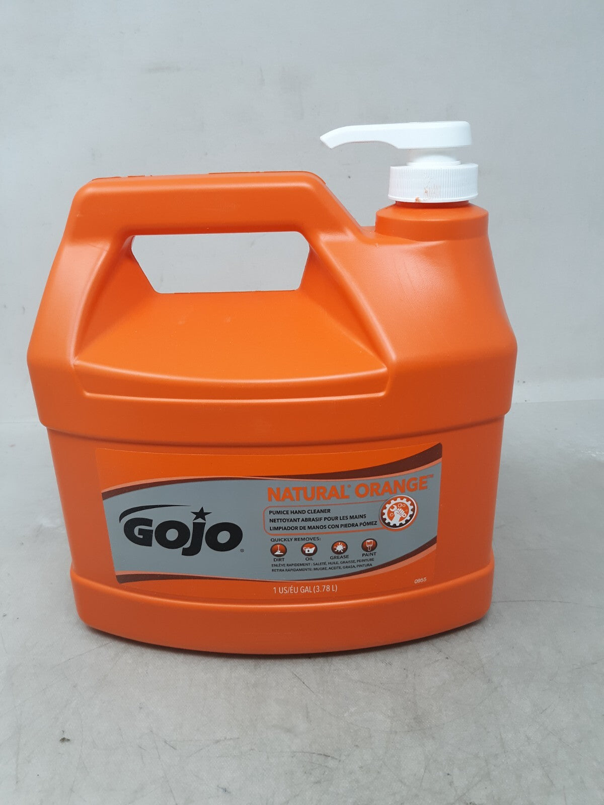 GoJo 0955 Natural Orange Pumice Pump Hand Cleaner 1 Gallon