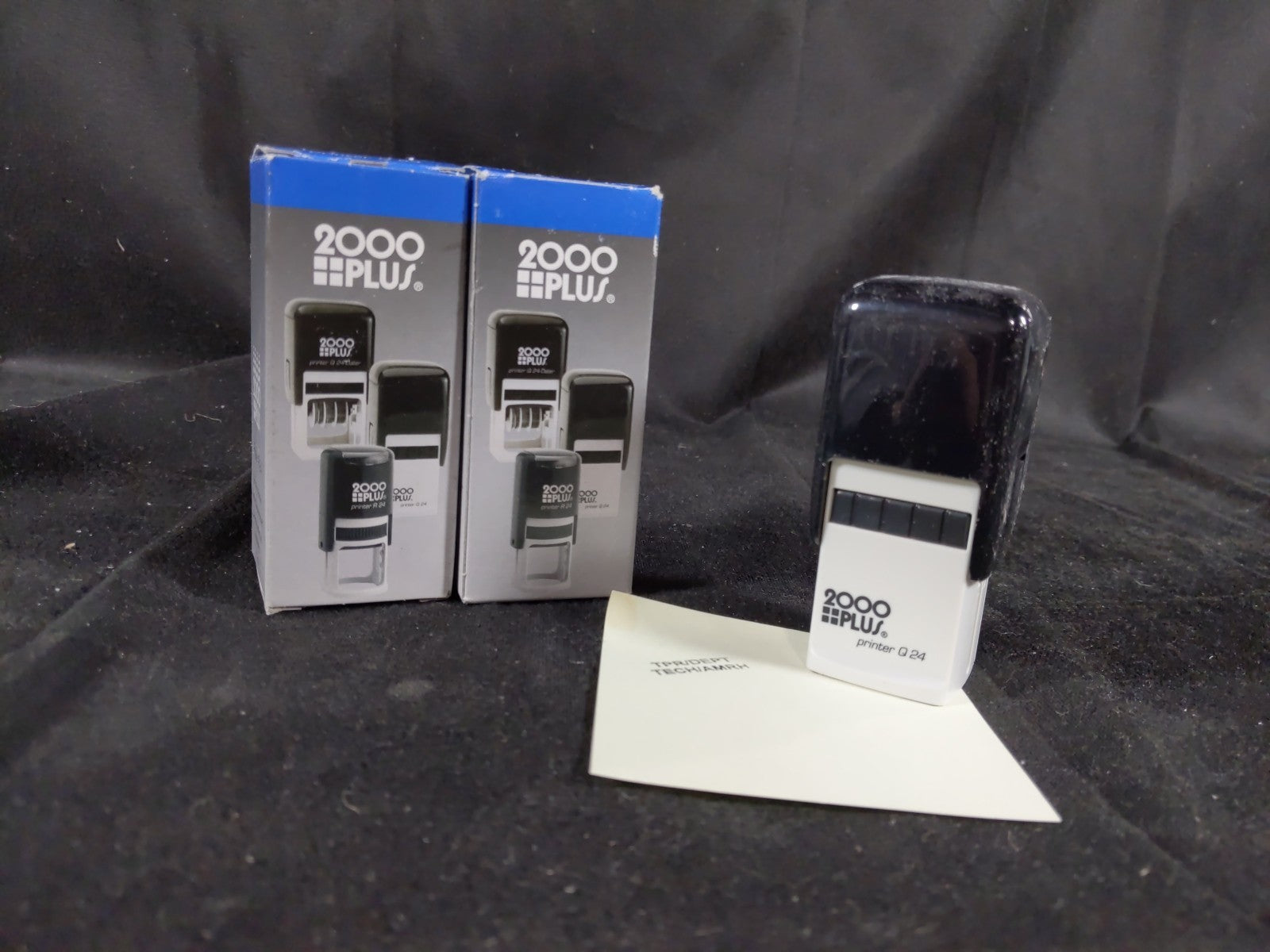 2000Plus Printer Q 24 Square Self-Inking Stamp 1" (TPR/DEPT TECH/AMRH) 3 PACK