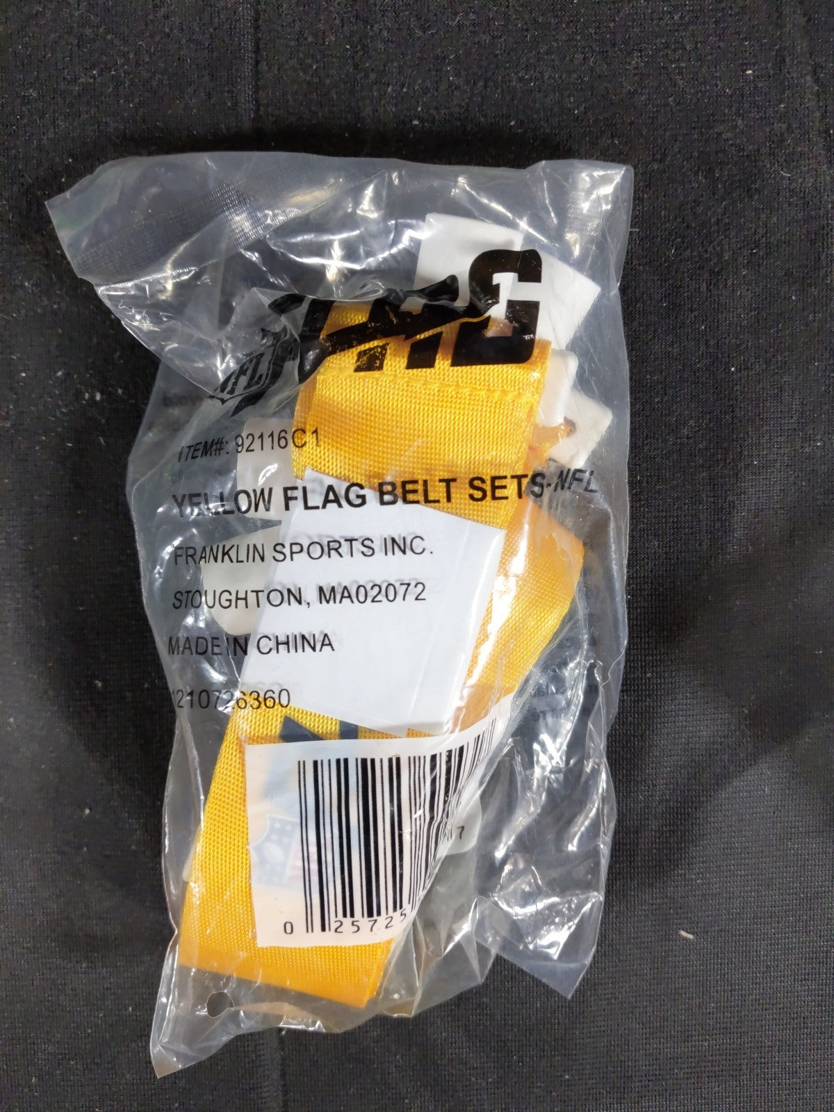 NFL Flag USA Brand Football Flags Pop Belts: Set Of 10 / 1 Yellow 9 Green
