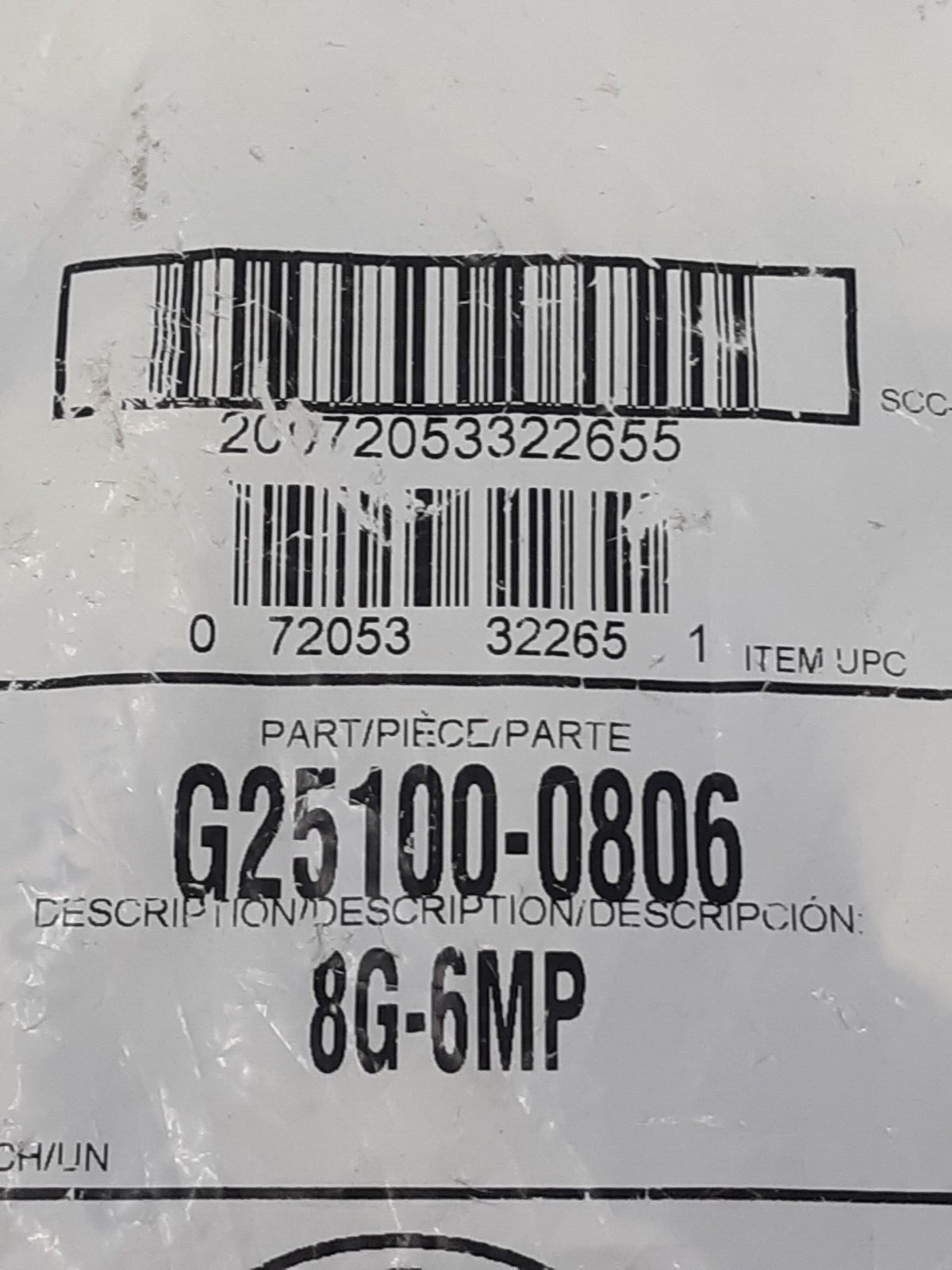 Gates G25100-0806 8G-6MP Hydraulic Adapter Male Pipe Thread 5-Pack