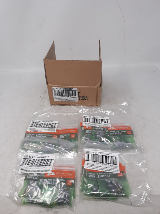 Ozark Trail Bass Casting Sinkers 1/4 oz – Lot of 24 Packs (120 Total Weights) OZ