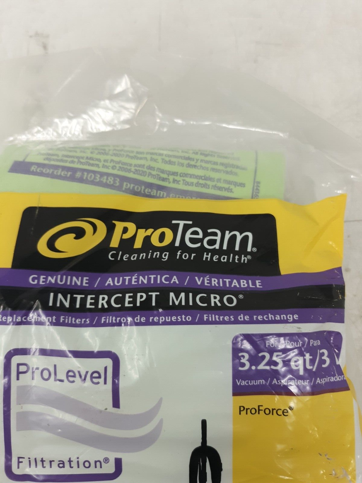 ProTeam 103483 Intercept Micro Filter Bags 3.25 Qt 10-Pack for ProForce Upright