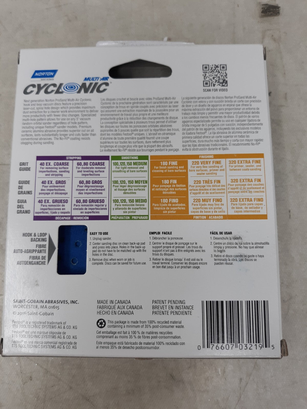 Norton ProSand Multi-AIR 5" Multi-Hole Pattern Hook & Sand Disc 10 Pack 180 Grit