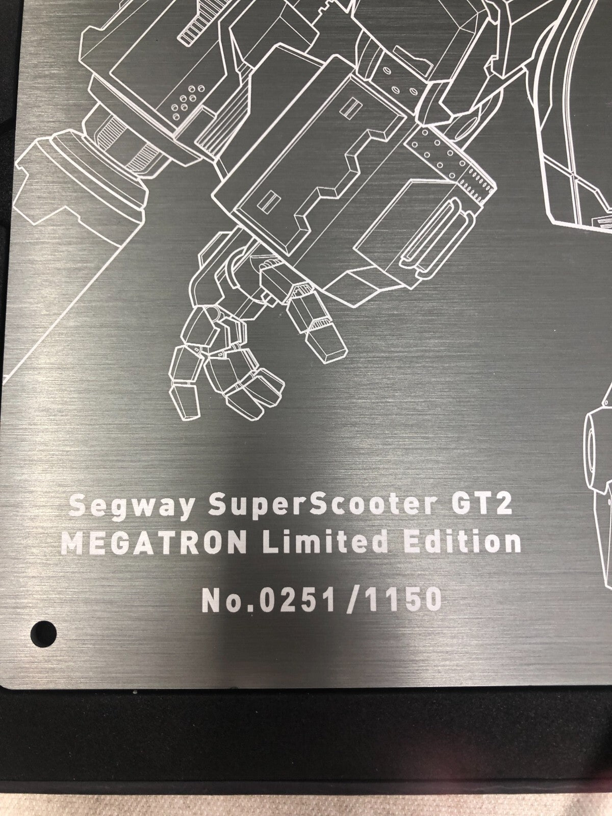 Segway SuperScooter GT2 Megatron Limited Edition No.0251/1150 Identity Plate