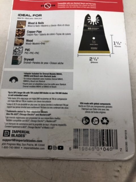 One Fit Imperial Blades IBOAT337-1 Wood&Nails Storm Titanium