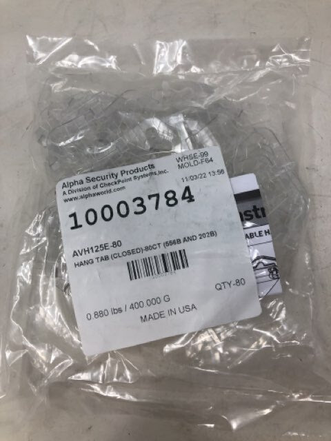 Alpha Security Products 10113661 Hang Tab (Closed)- 80ct (556B & 202B)