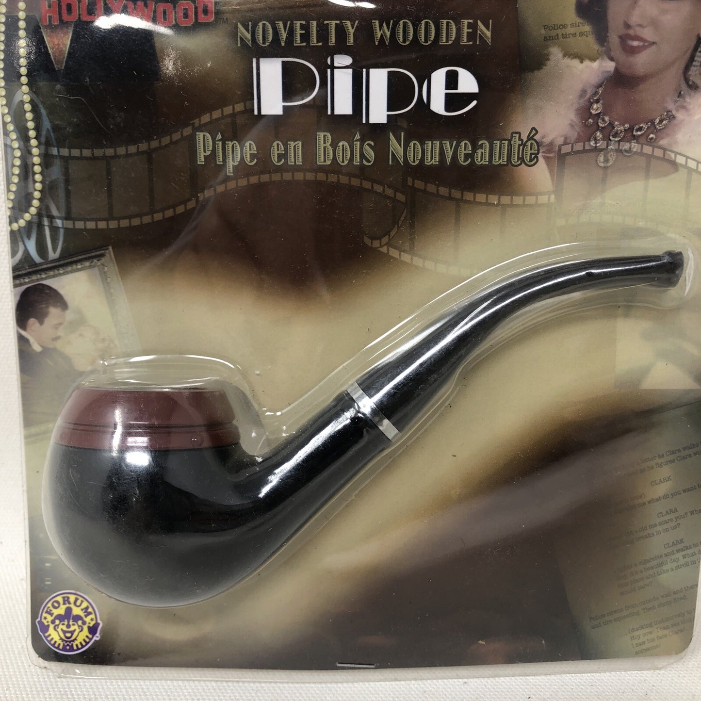 Vintage Hollywood Novelty Wooden Look alike Plastic Costume Pipe