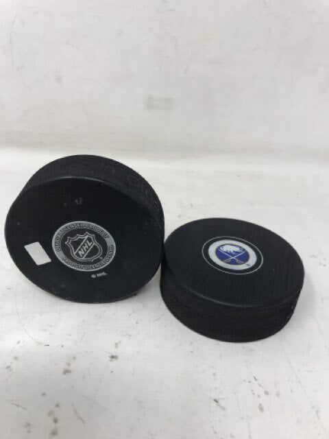 Lot of 2 Buffalo Sabres Hockey Pucks