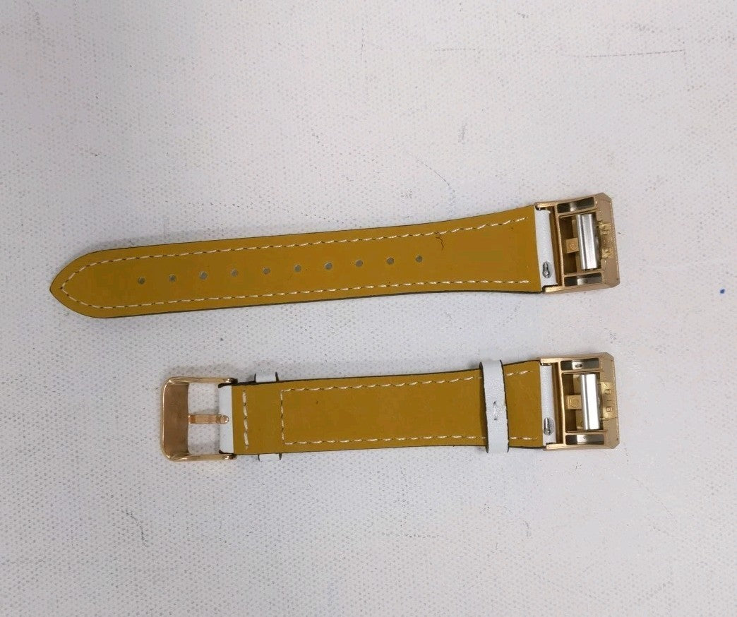 Wearlizer Designed Leather White Band Strap with Adapters for Fitbit Charge 2