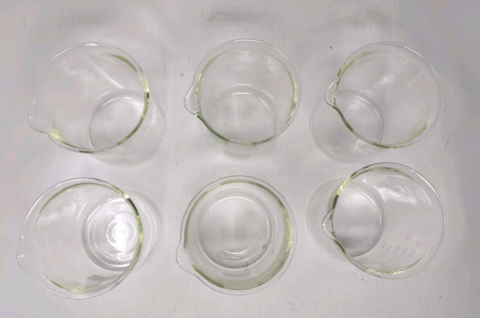 QTY. 6 Corning Pyrex 1000-600 Griffin Beaker Double scale 7740 Glass 600ml