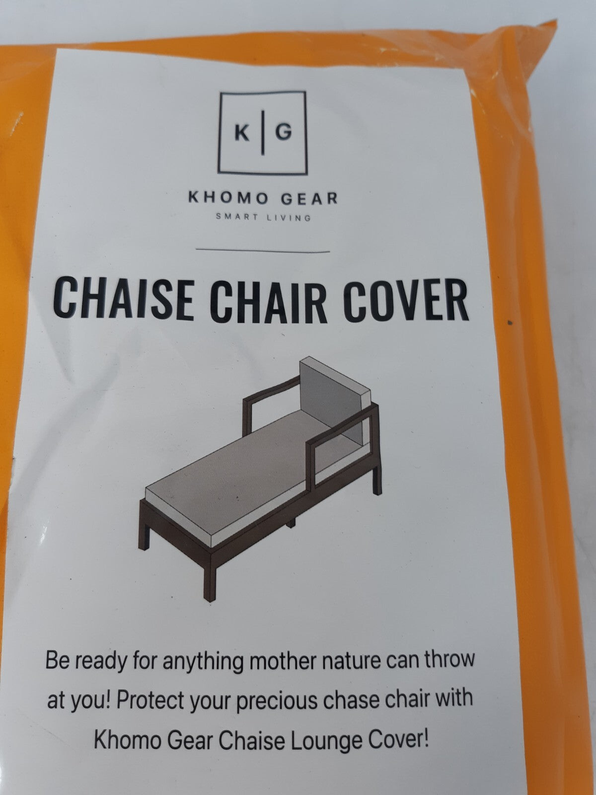 KHOMO GEAR Chaise Lounge Chair Cover - Brown, Waterproof, 35.5x33x78 in, GER-123