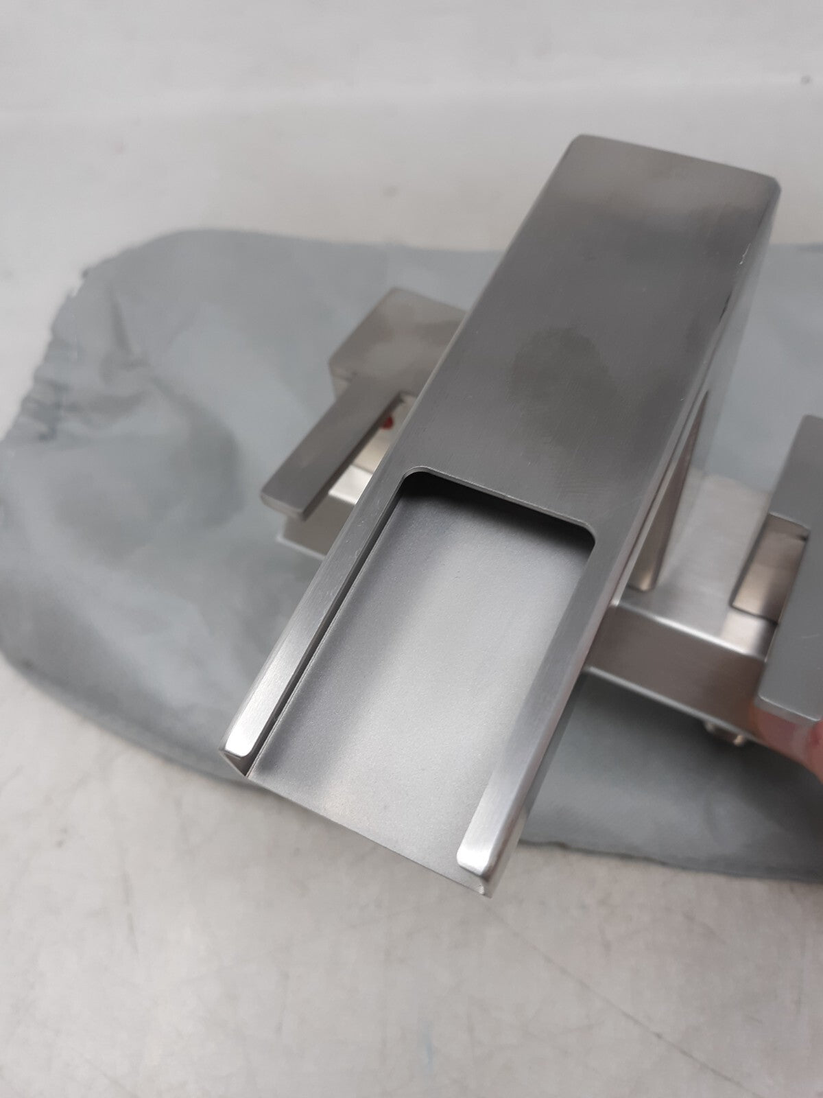 Brushed Nickel Centerset 4 Inch Waterfall Bathroom Two Handle Faucet