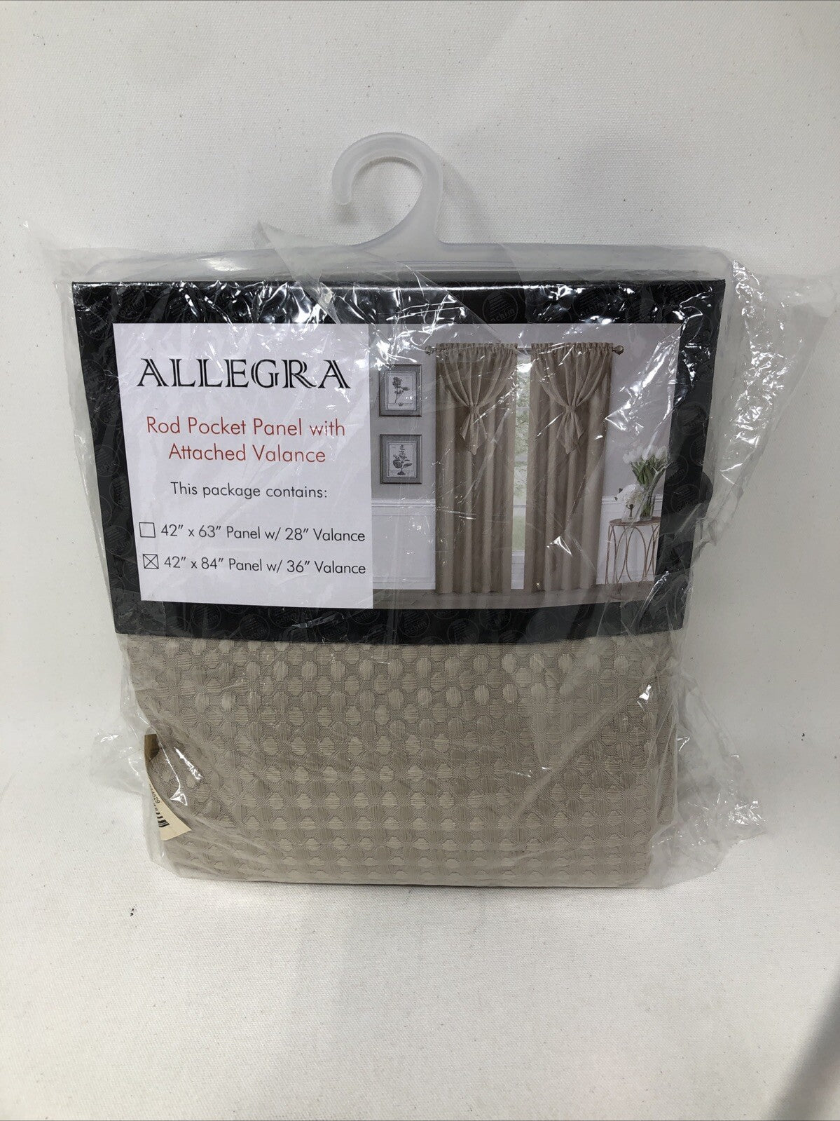 Achim Home Furnishings Rod Pocket Single Panel with Attached Valance All-In-One