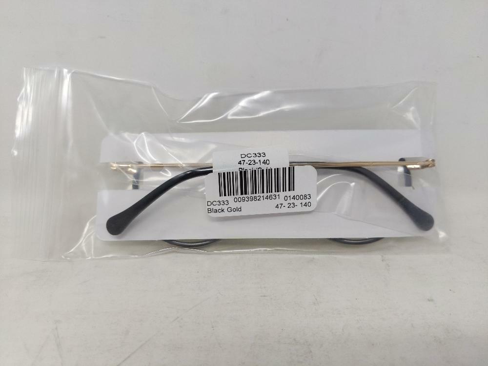 DiCaprio DC 333 Unisex Clear Lens Glasses Frames Black/Gold  47-23-140