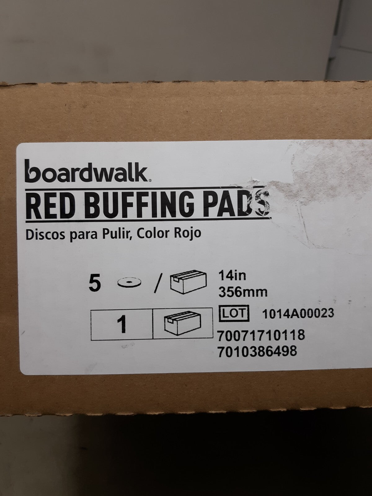 Boardwalk 4015RED 15 in. Buffing Floor Pads - Red (5/Carton)