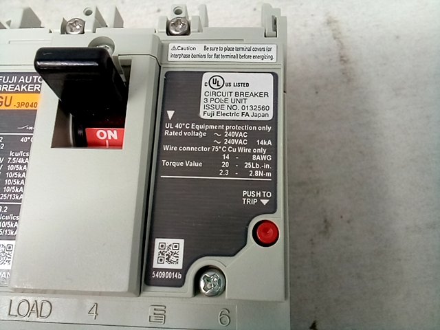 Fuji electric FA components and system BW50RAGU 40A AC500V Auto Breaker circuit 