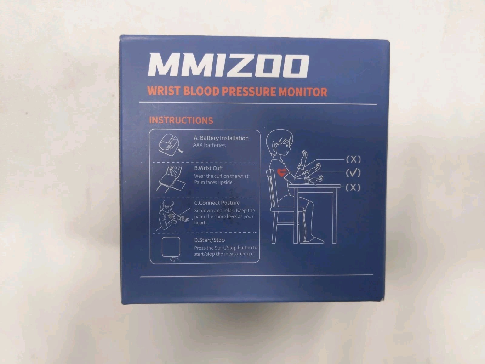MMIZOO Wrist Blood Pressure Monitor Bp Monitor Large LCD Display W1681