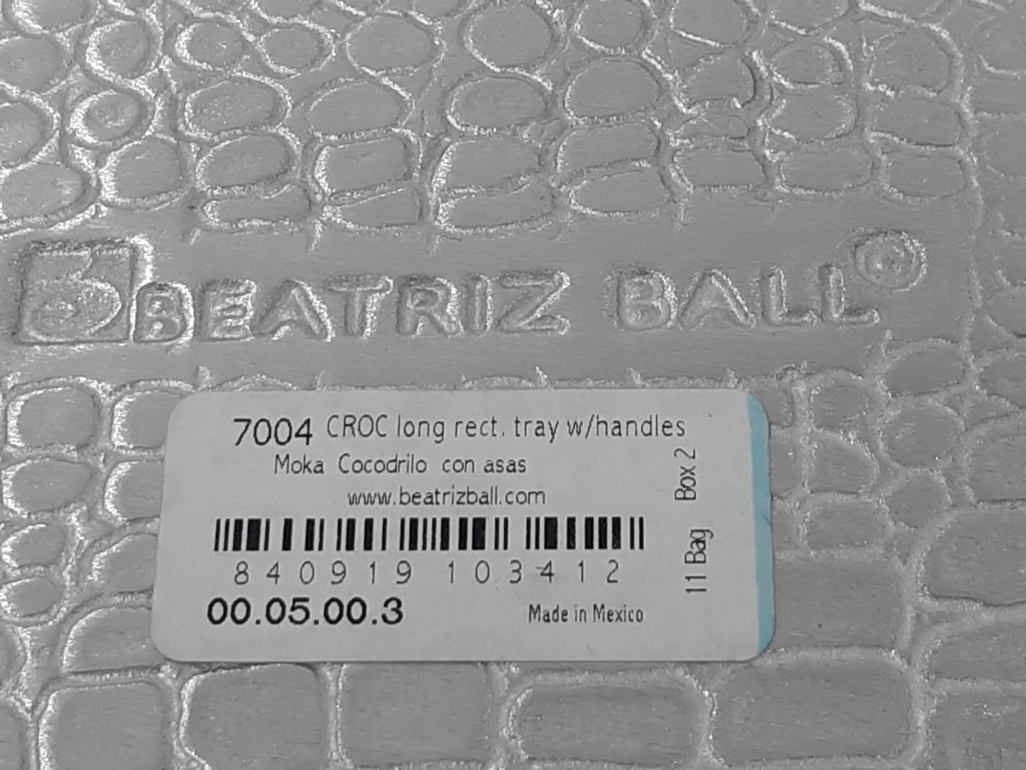 Beatriz Ball Croc Long Rectangular Tray with Handles