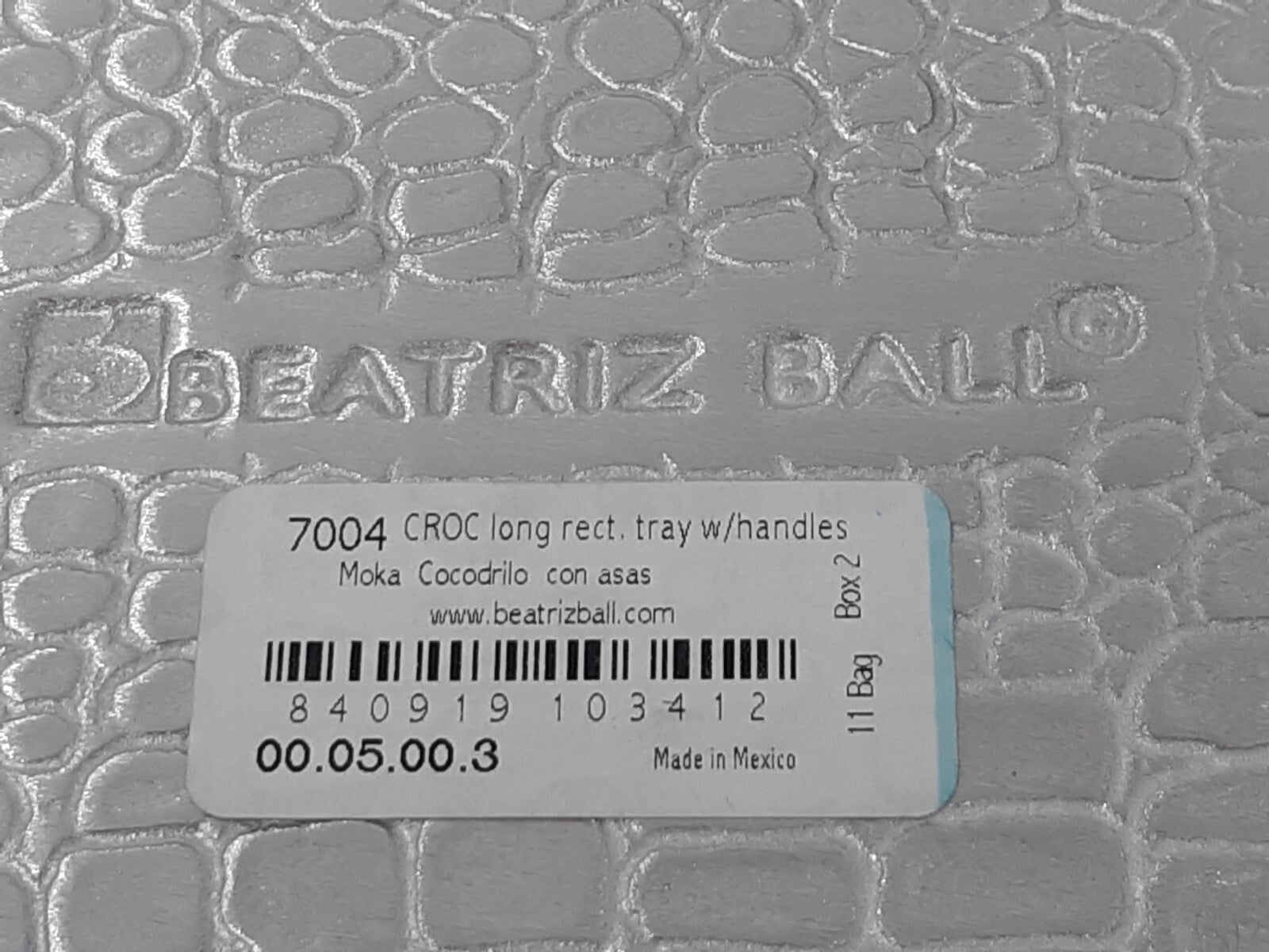 Beatriz Ball Croc Long Rectangular Tray with Handles