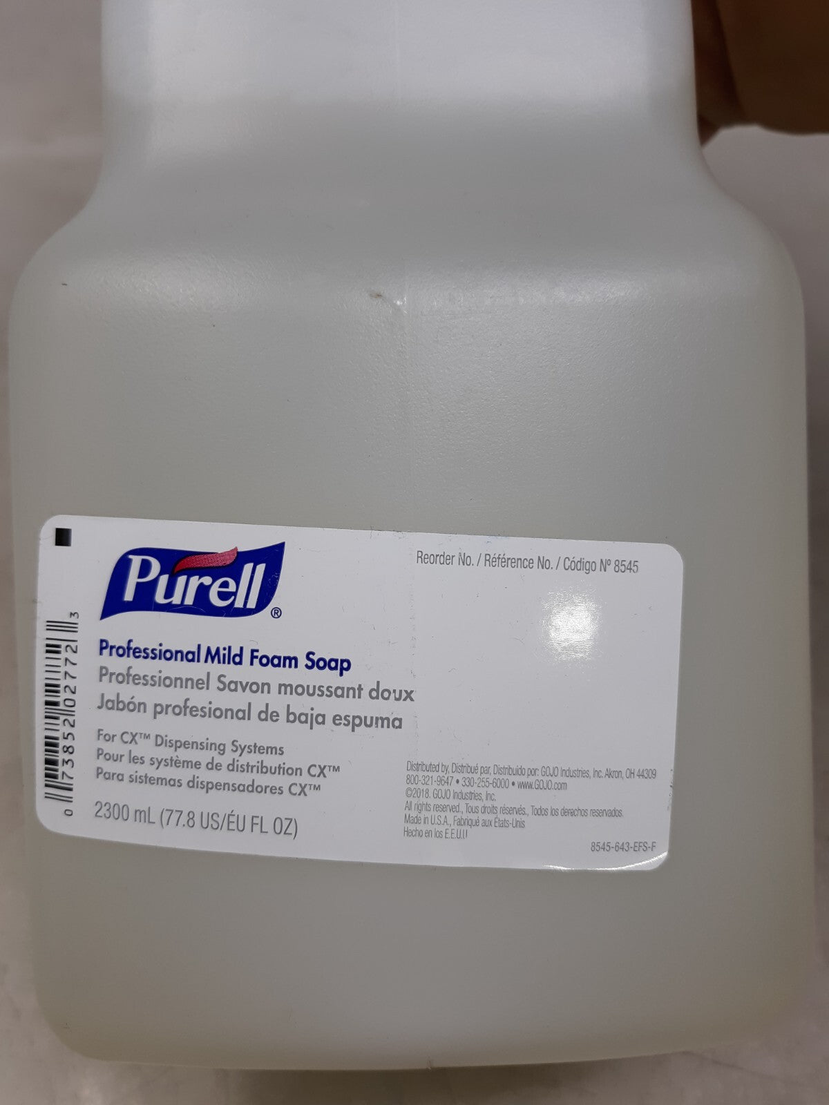 Lot of 4 Purell Gojo 8545 2300mL Foam Hand Soap Refill Cartridge 2300mL 77.8 Oz