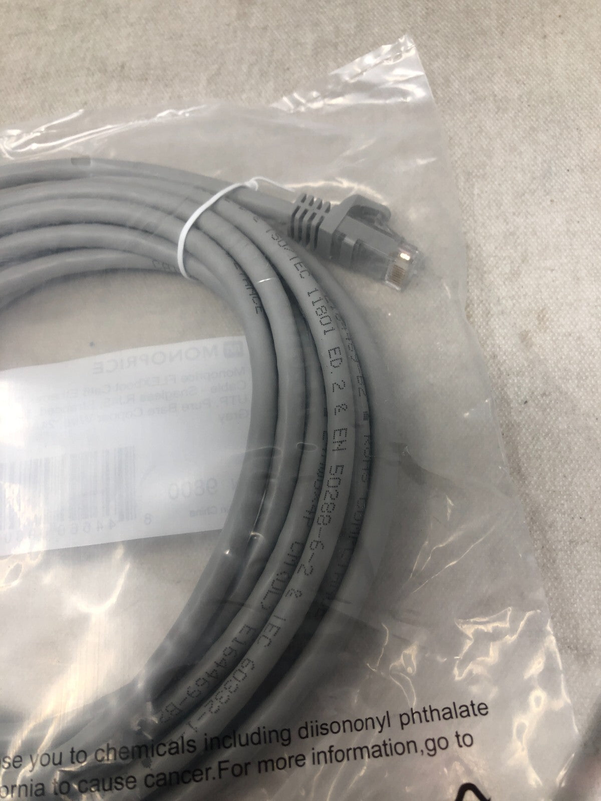 Monoprice FLEXboot Series 14' 24AWG Cat6 UTP Ethernet Network Cable Gray 109800