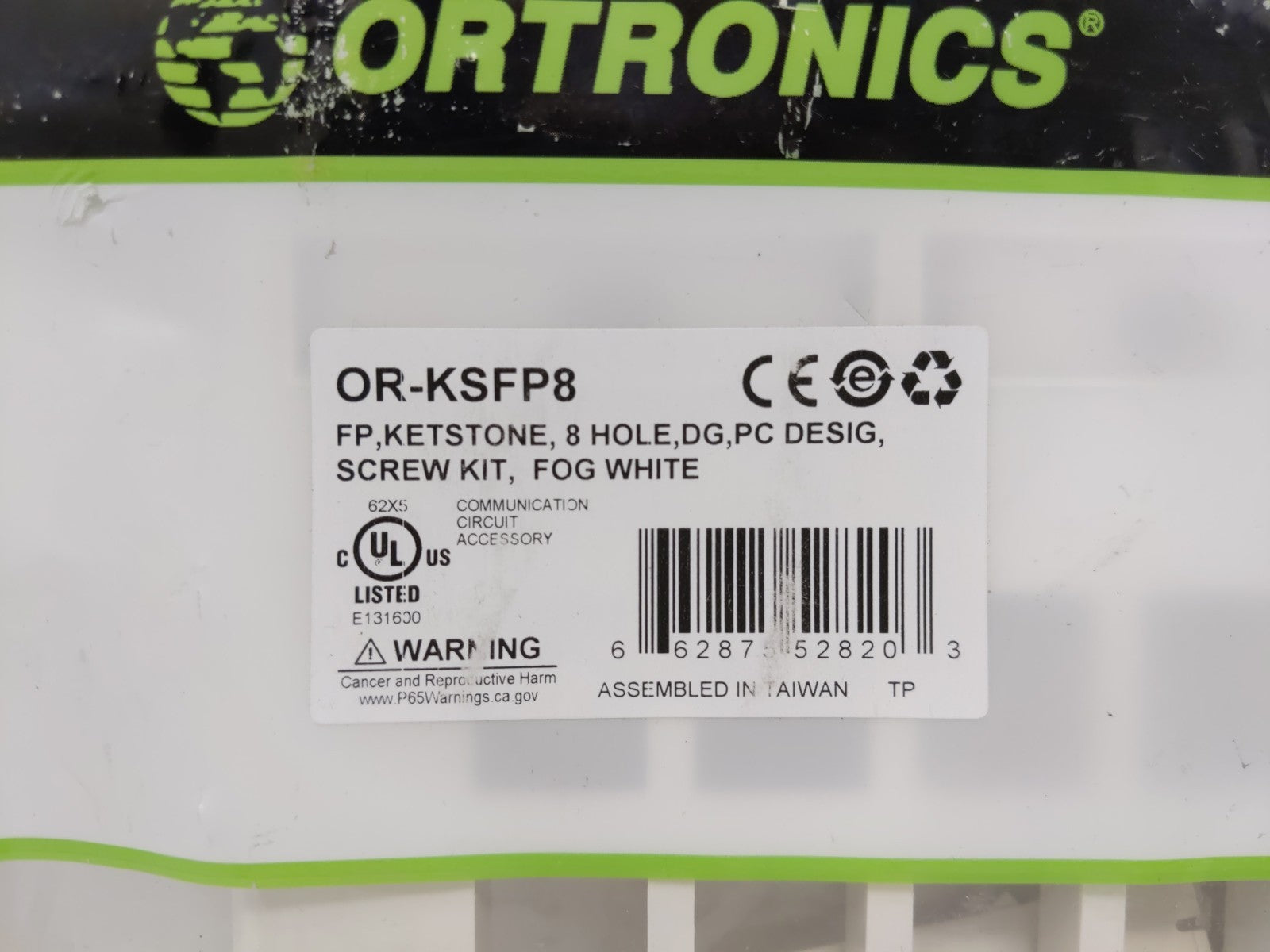 Ortronics (3 pack) OR-KSFP8 Dual 2-Gang 8-Port Wall Plate, Fog White