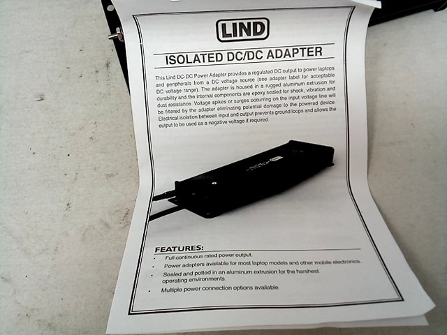 Lind power Mobile solutions isolated DC/DC Adapter - Gamber Dock for Zebra 7300-