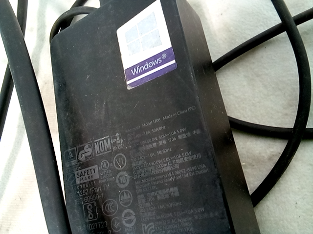 Windows model 1706 65w safety Mark black cord