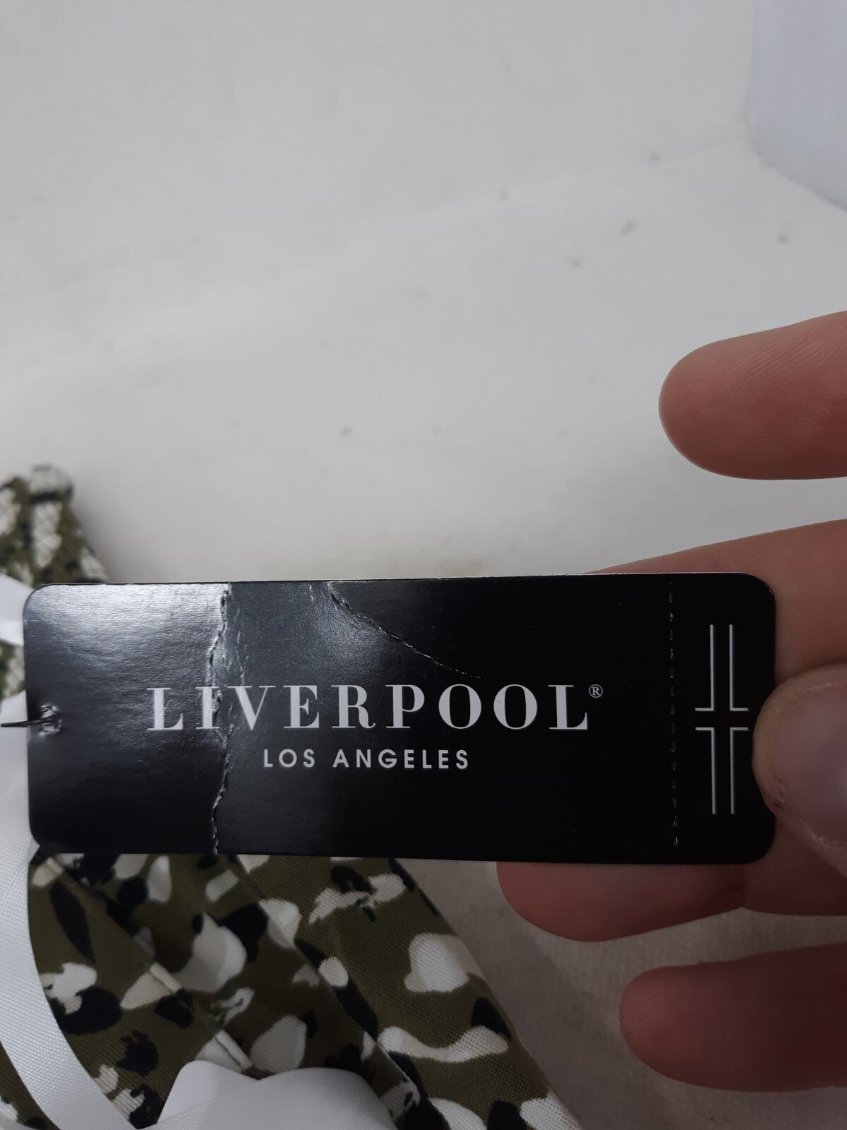 Liverpool Women's Black/Olive Animal Print Stretch Pants Size M