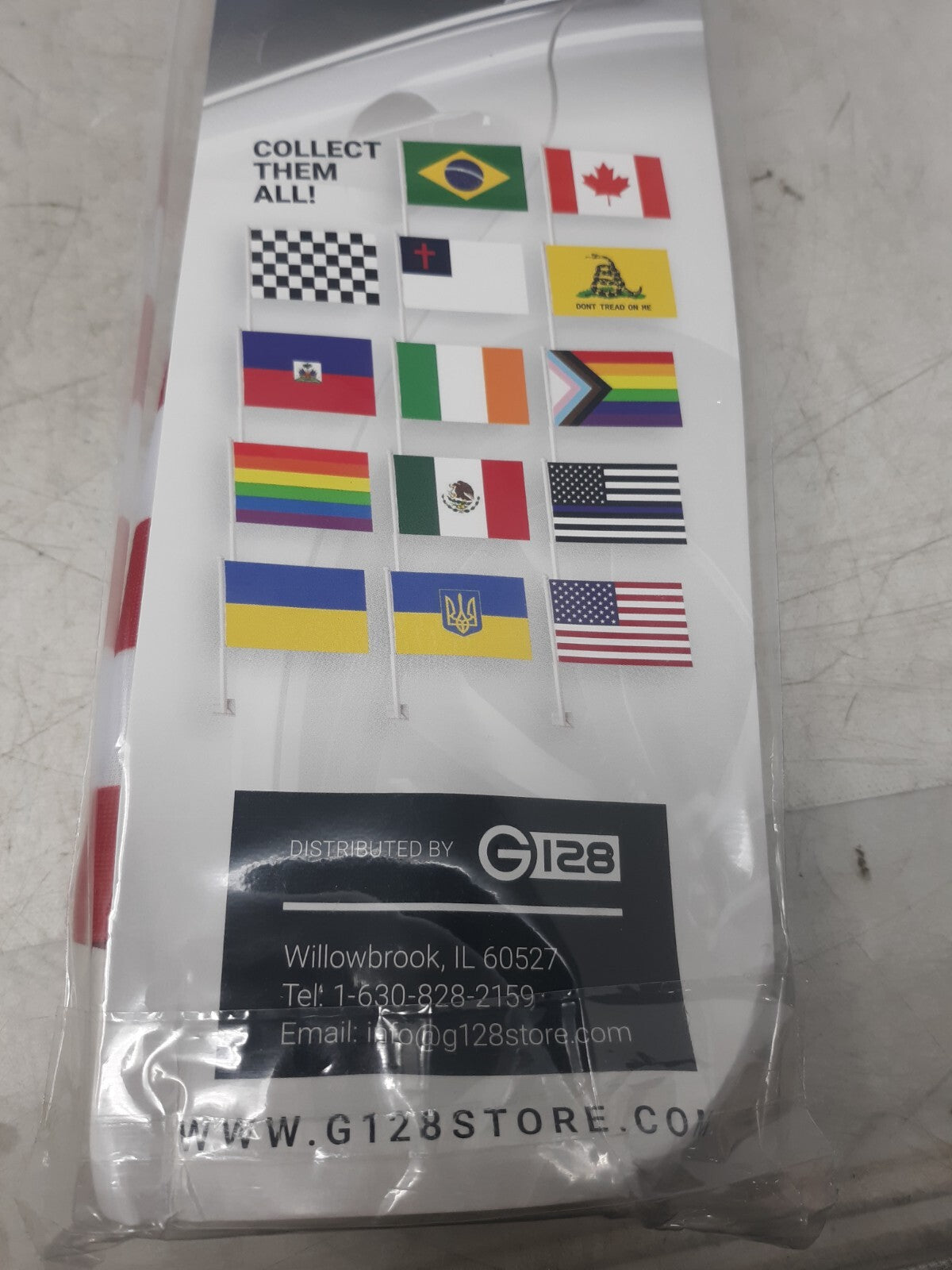 G128 2PK USA Car Flag Double-Sided 11x17in 150D Polyester with Window Mount