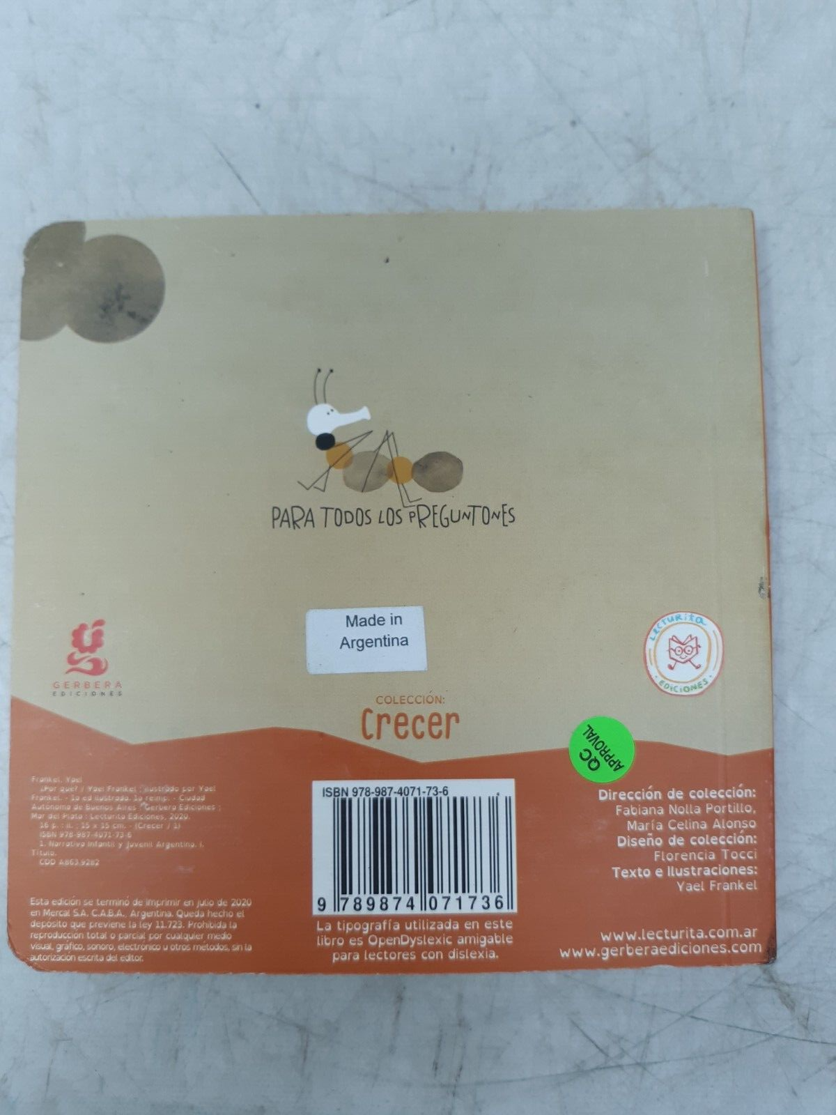 ¿Por Qué? by Yael Frankel (Board Book, Spanish, Colección Crecer) ISBN 978987407