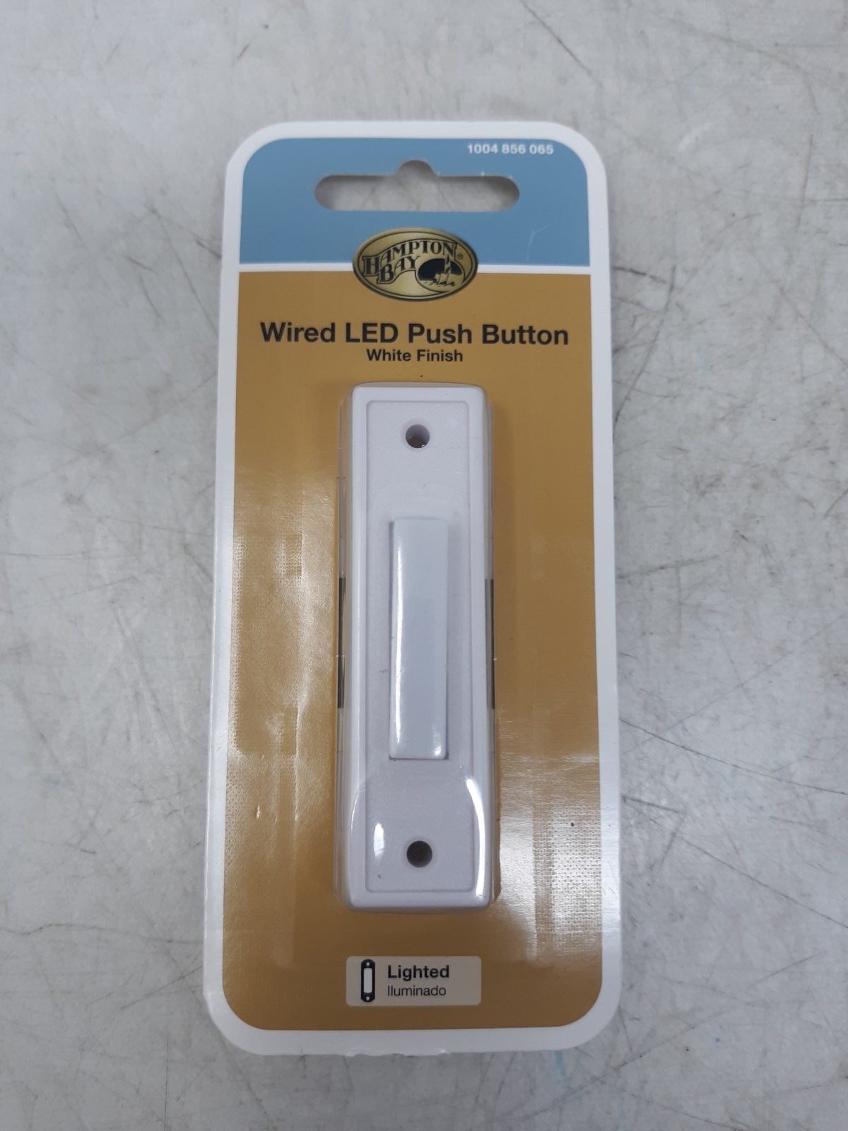 Hampton Bay HB-315-1-90 Wired LED Doorbell Push Button White Finish – Lighted