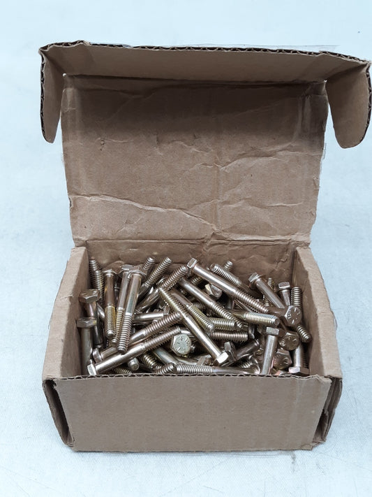 Lot of 100 1/4-20x2 Galvanized Steel Hex Head Bolts 1/4-20 x 2