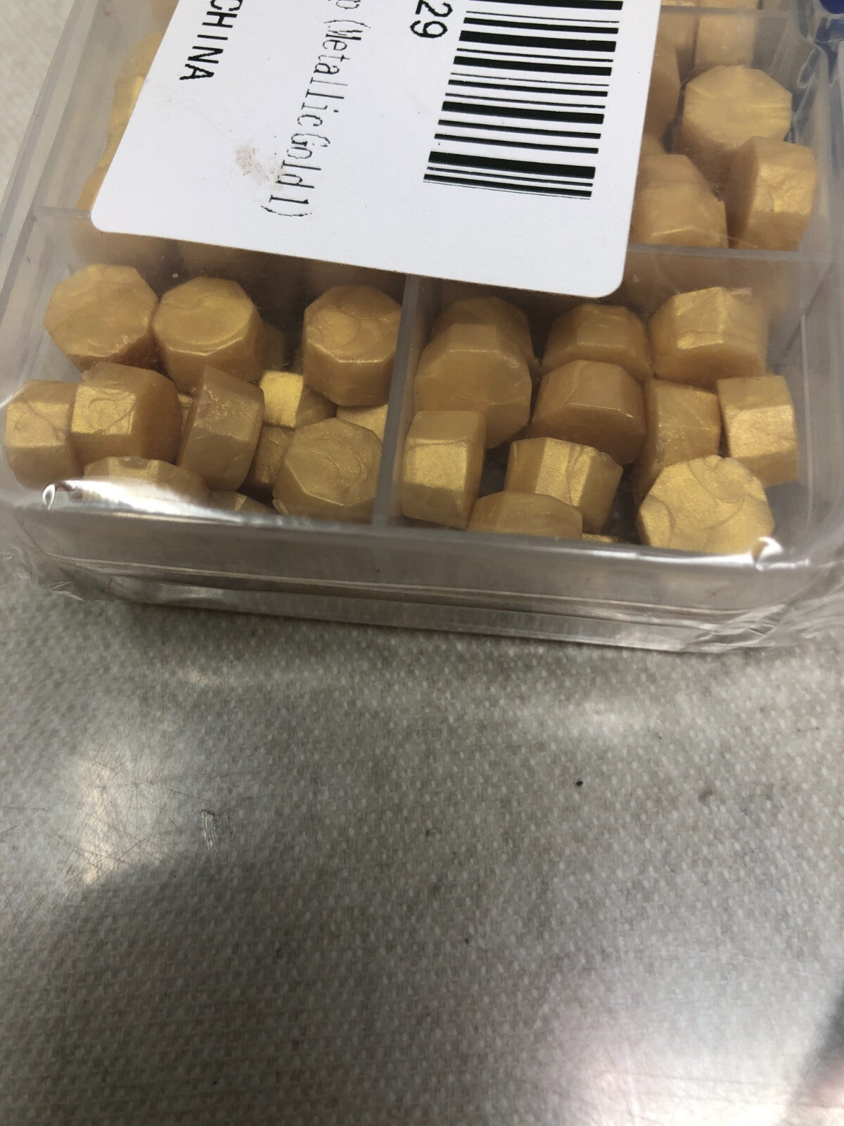 YOKIOU 220pcs Wax Sealing Beads Metallic Gold Sealing Wax for Wax Seal Stamp