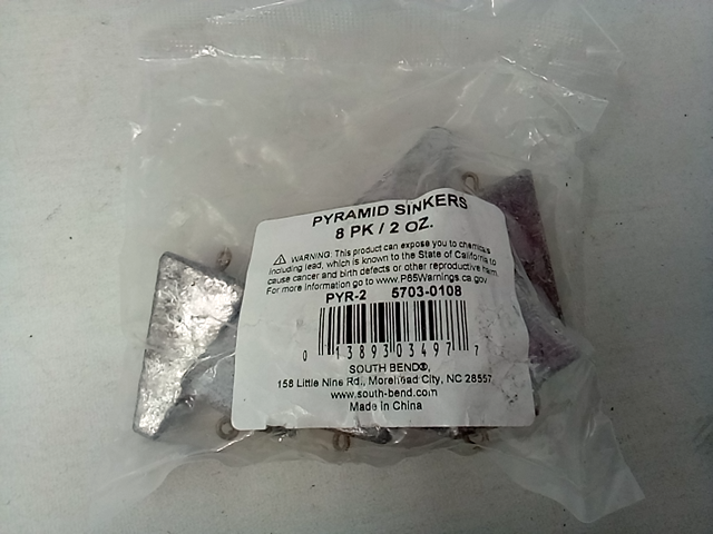 Big Game South Bend Pyramid Sinkers Fishing Weights  2 Oz.  8-pack PYR-2 , 5703-