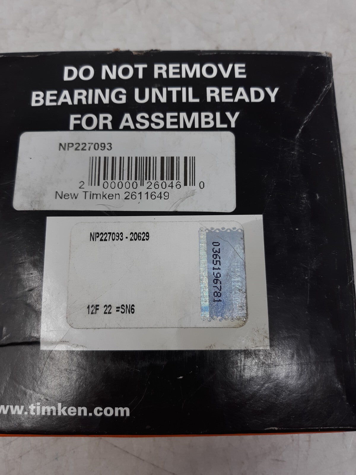 Timken 2611649 Tapered Roller Bearing – Cone and Rollers NP227093 Subkit A
